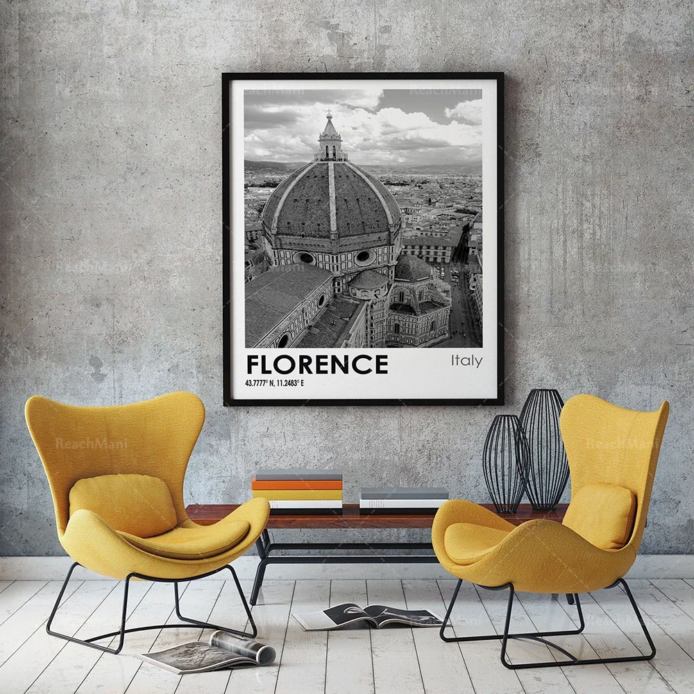 Florence Rome and Milan Italian City Travel Photos Black and White Art Set of 3