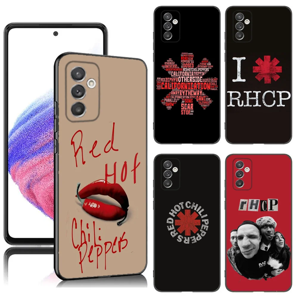 Red Hot C-Chili P-Peppers Phone Case For Samsung S24,23,22,30,21,10,9,Ultra,Plus,Lite,FE,5G Black Soft Case