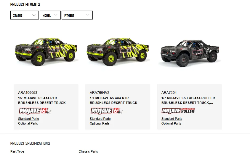 Original ARRMA ARA320540 Skid Plates For MOJAVE Rc Part