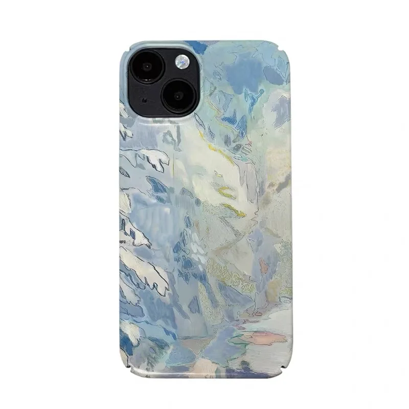 

Ins Korean Blue Painted Graffiti Case for IPHONE 17 16 ProMax 15 14 Plus 13 12 MINI 11 PRO 16Plus XR XS MAX Acrylic Phone Cover