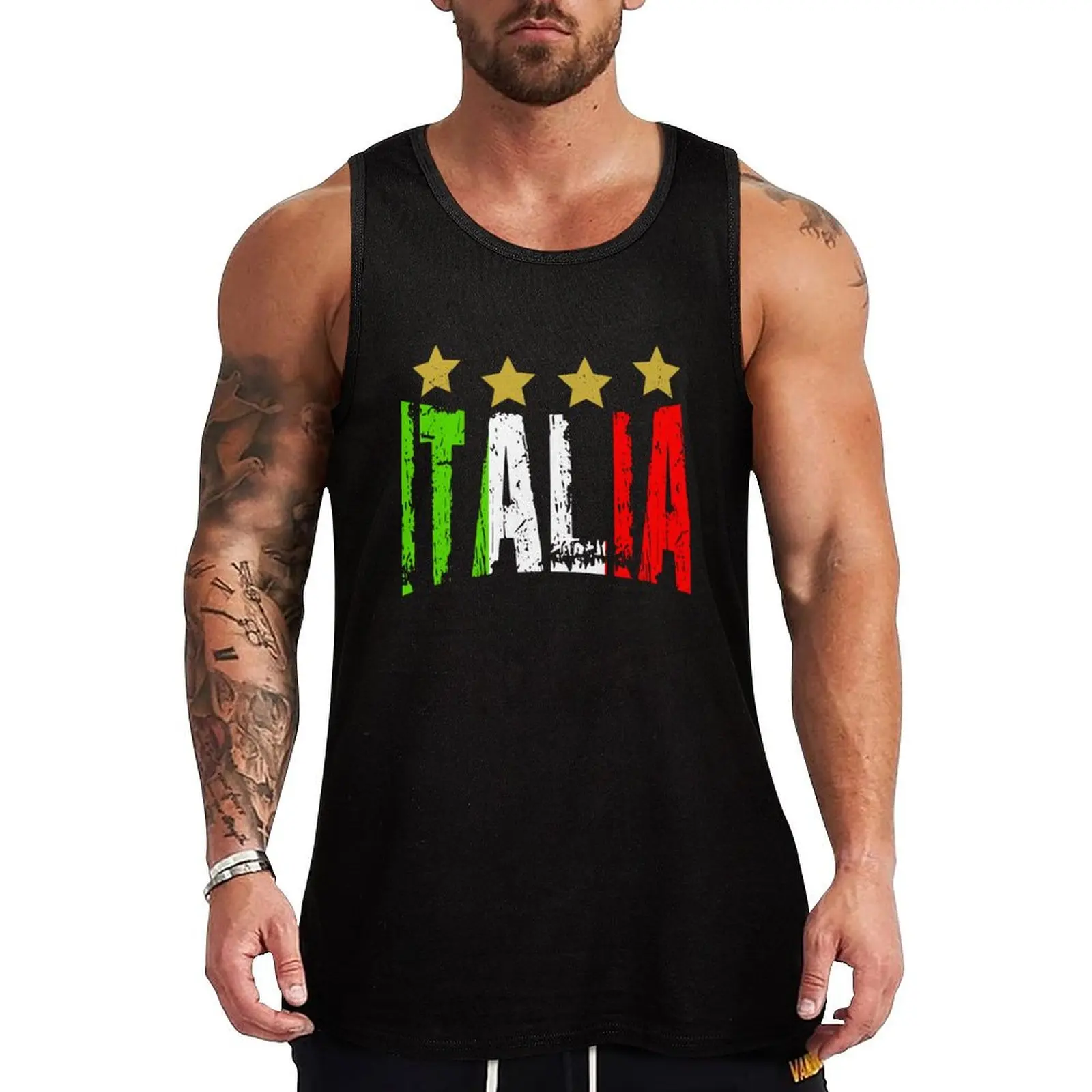 Squadra Azzurra soccer italia Tank Top male top Men gym sportswear mens gym clothes gym accessories man