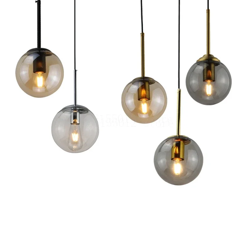 

Chandelier Glass Ball Loft Pendant Light Hanging Lamp Kitchen LED Lights Fixture Restaurant Living Room Decoration Pendant Lamps