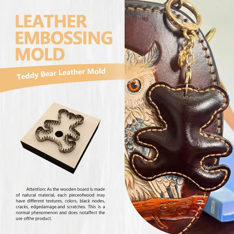 Durable Bear Mold for Leather Cutting High Precision Hand Hammer Punch Dual Use DIY Tool for Handmade Keychain And Leather Goods