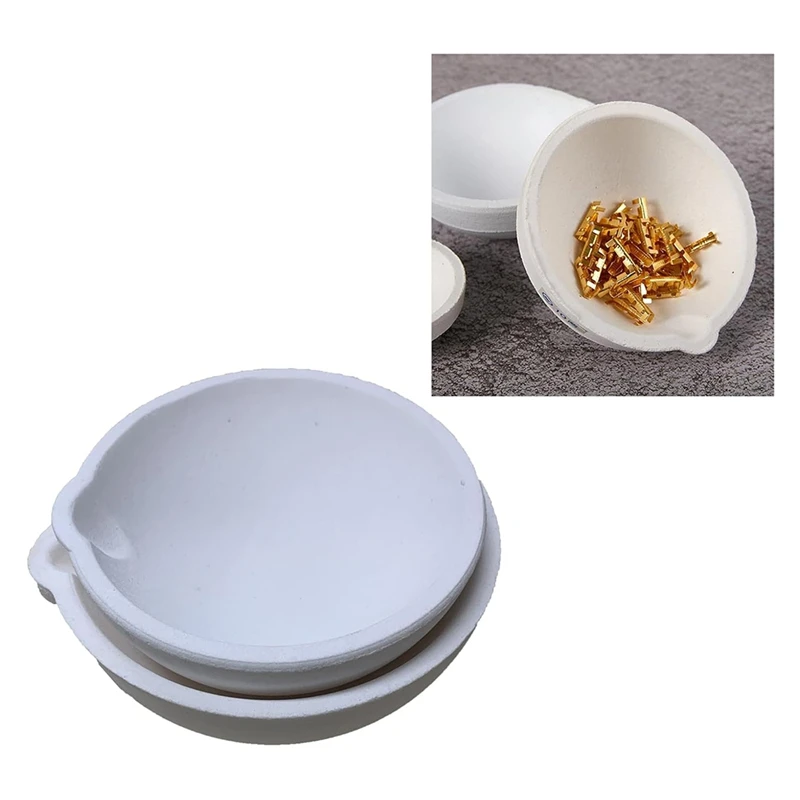 Ceramic Crucible Bowl, 4 Pcs 250G Quartz Melting Dishes Pot For Melting Casting Refining Gold Silver Brass-AT64