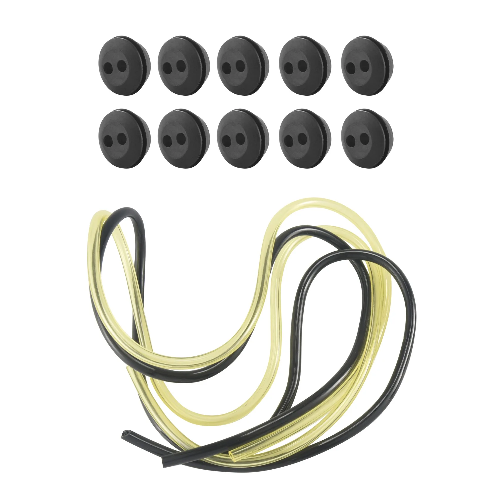 L67A Pro 10 Pcs 2 Holes Fuel Tank Grommet Rubber with Fuel Line Pipe for Brush Cutter Grass Trimmer