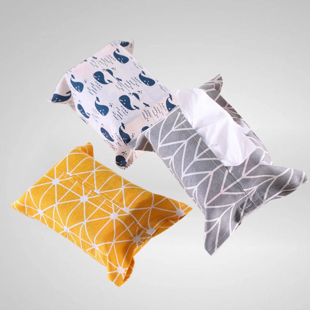

3Pcs Tissue Box Cover Hook Loop Washable Fits Below 17cm Opening Living Room Kitchen Tissue Holder Storage