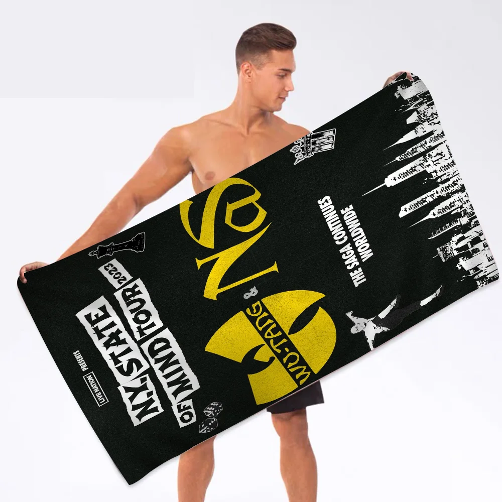 WU-T--TANG CLAN Band Beach Towels Shower Towel Sauna Travel Spa Microfiber Quick Dry Gym Accessories Cute Room Decor