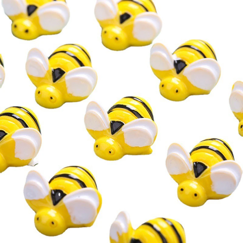 5/10pcs Baby Bumble Bee Miniatures - Resin Flatback Charms Cabochons for Slime or Home Decoden - DIY Mini Fairy Garden Animals