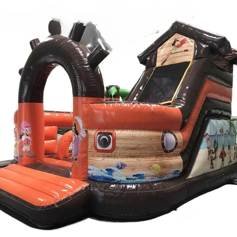 Outdoor pirate ship combination inflatable slide