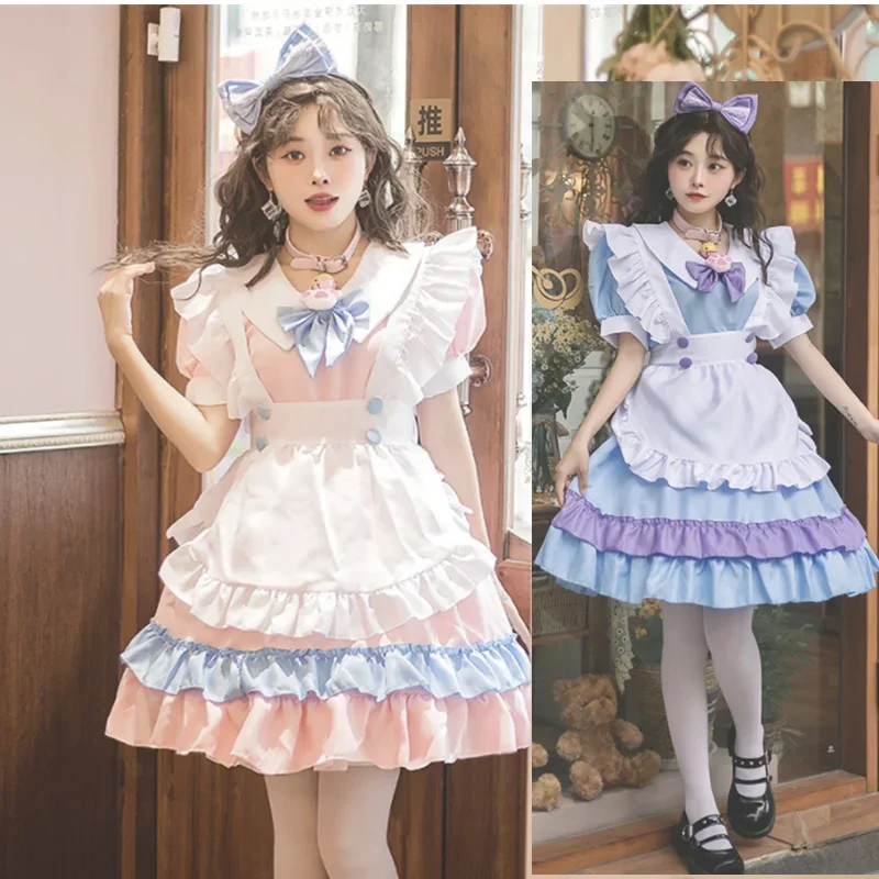 S-5XL Plus Size Gothic Lolita Kleid Anime Cosplay Maid Rode Play Kostüm Japanische Kawaii Dessous Outfits Feenkleid