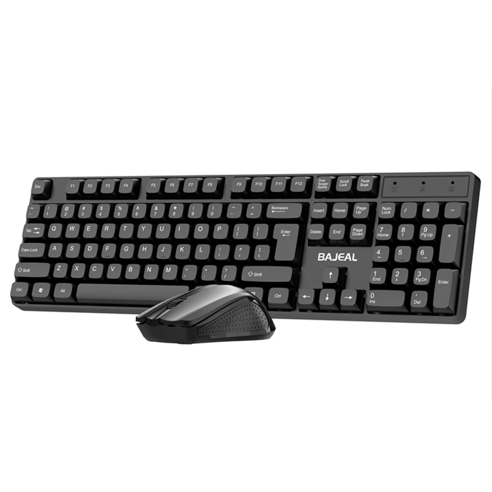 2.4G Silent Full-Size Mouse and Keyboard USB Receiver Compact Mouse and Keyboard Set for Windows Computer PC Notebook Laptop