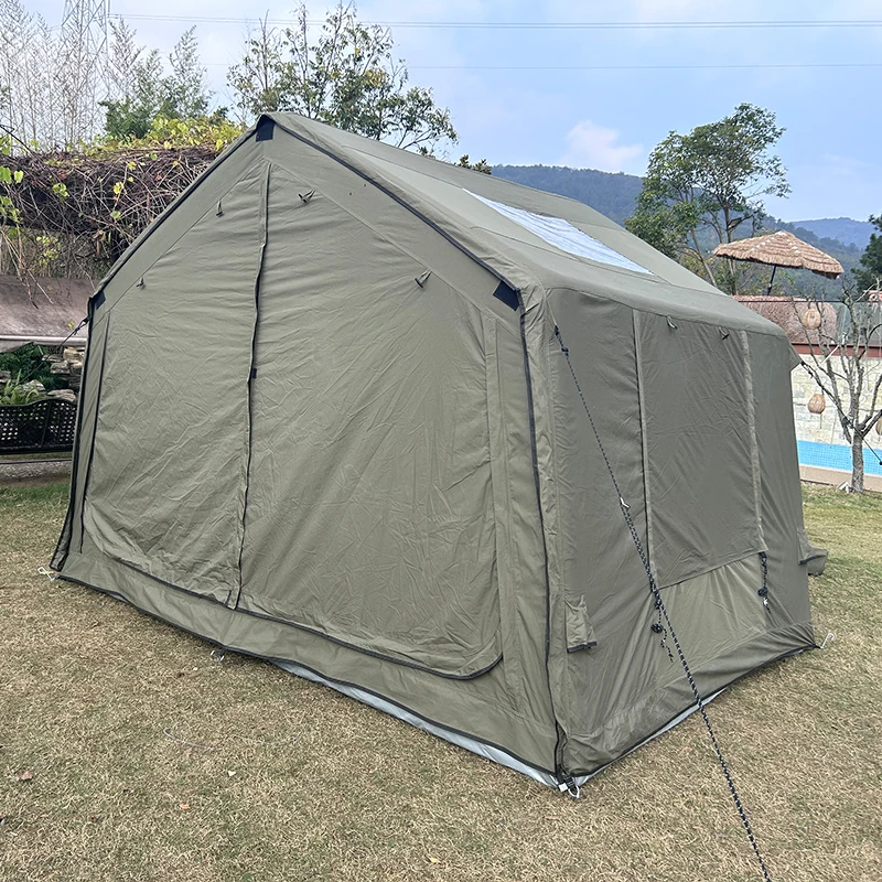 

STLFManufacture 210g Polyester-cotton Waterproof Air Tent Outdoor Glamping Tent 10-12 People Inflatable Winter Camping Tent