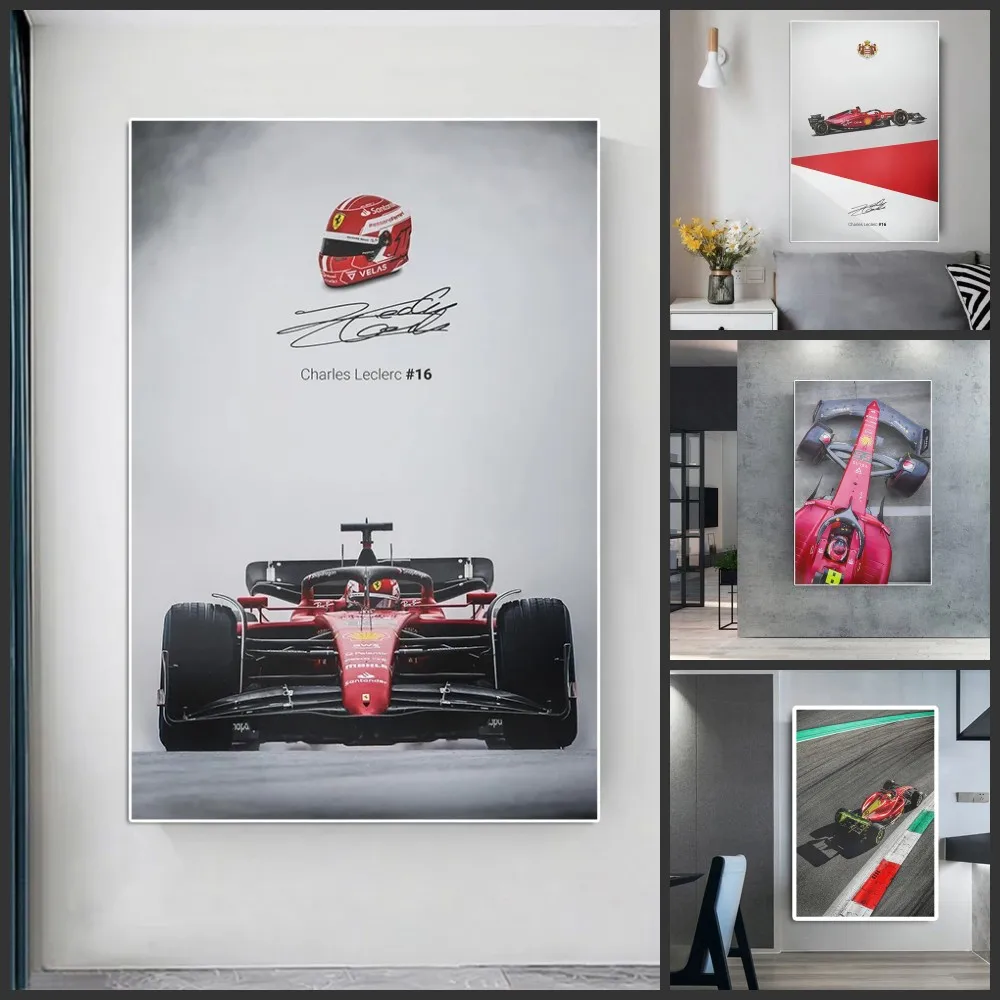 Formula Grand Prix Winner Leclerc Racing Poster Supercar Oil Painting On Canvas Print Wall Art Hd Pictures Home Decor No Frame