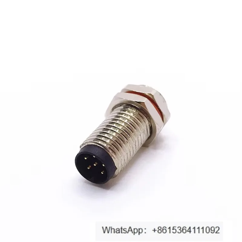 M8 Male 6 Pin Panel Mount Receptacle Coded Straight Direction for Connectors with Panel and Board Dimensions