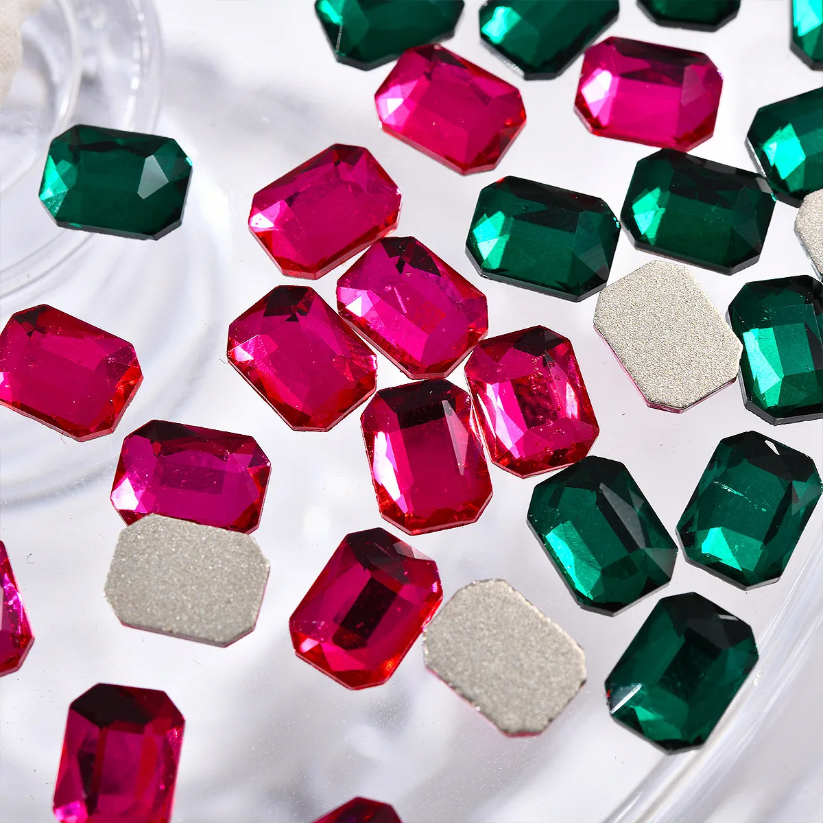 

50 шт., сплав для маникюра, бриллиант, темно-зеленая роза, красный квадратный бриллиант, взрывная вспышка, бриллиант, одежда, фоторамка, ювелирные изделия, аксессуары «сделай сам»
