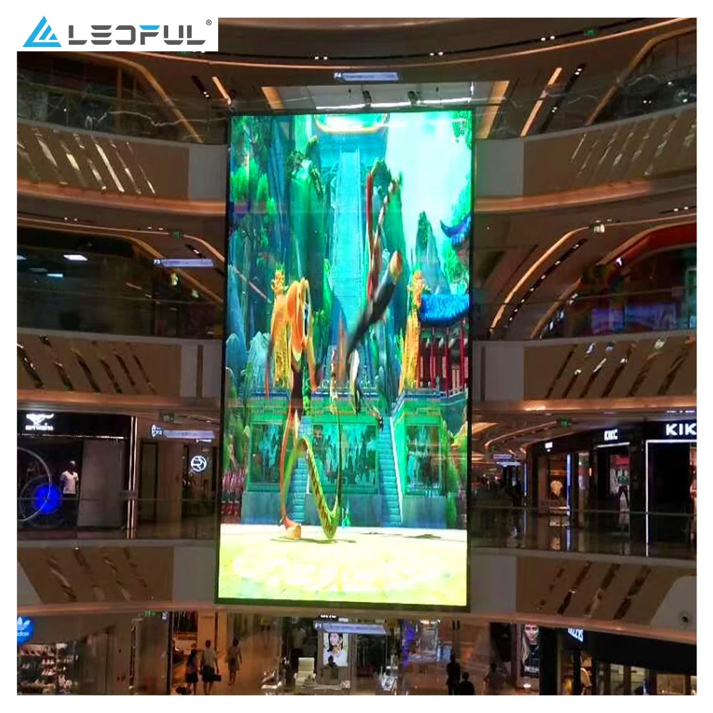 Full Color SMD Advertising Screen Easy Installation Size 500*1000mm P3.9 P7.8 P10.4 Transparent Glass LED Display