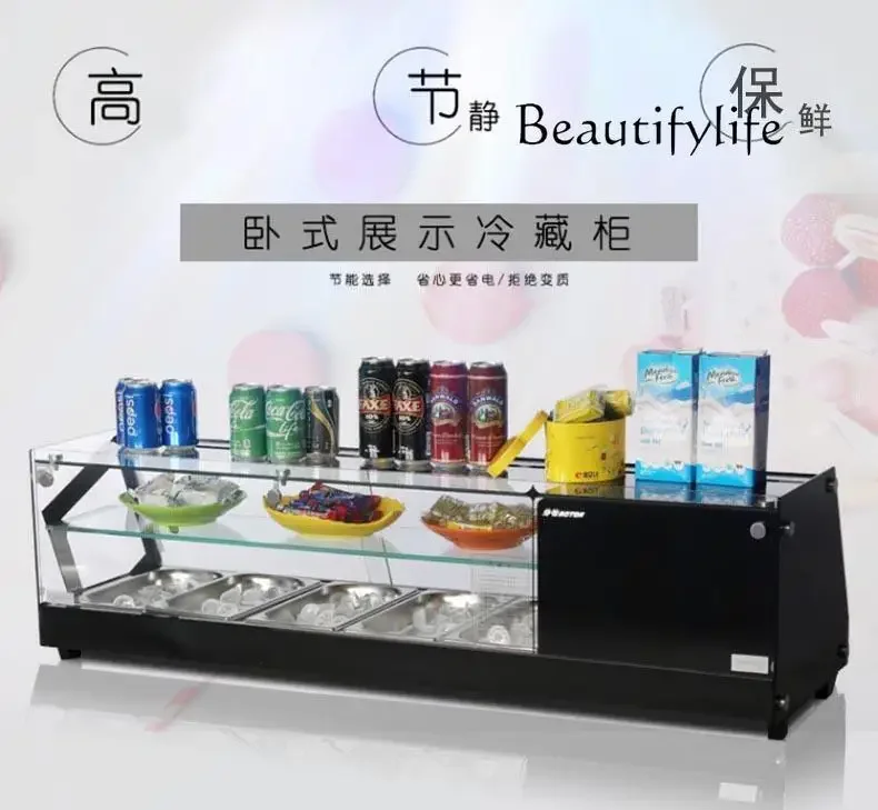 Commercial Sushi Refrigerated Display Cabinet Multifunctional Deli Salad Fresh Cabinet