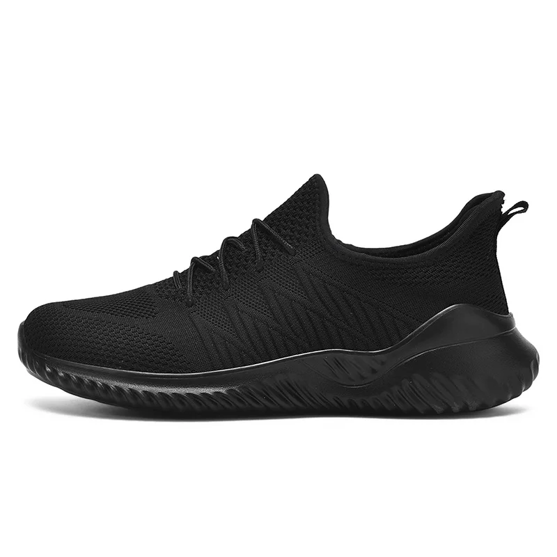 Best-selling Ladies Plus Size Flying Weave Sneakers Breathable Mesh Thick Sole Lightweight Non Slip Walking Trainers Shoes Men