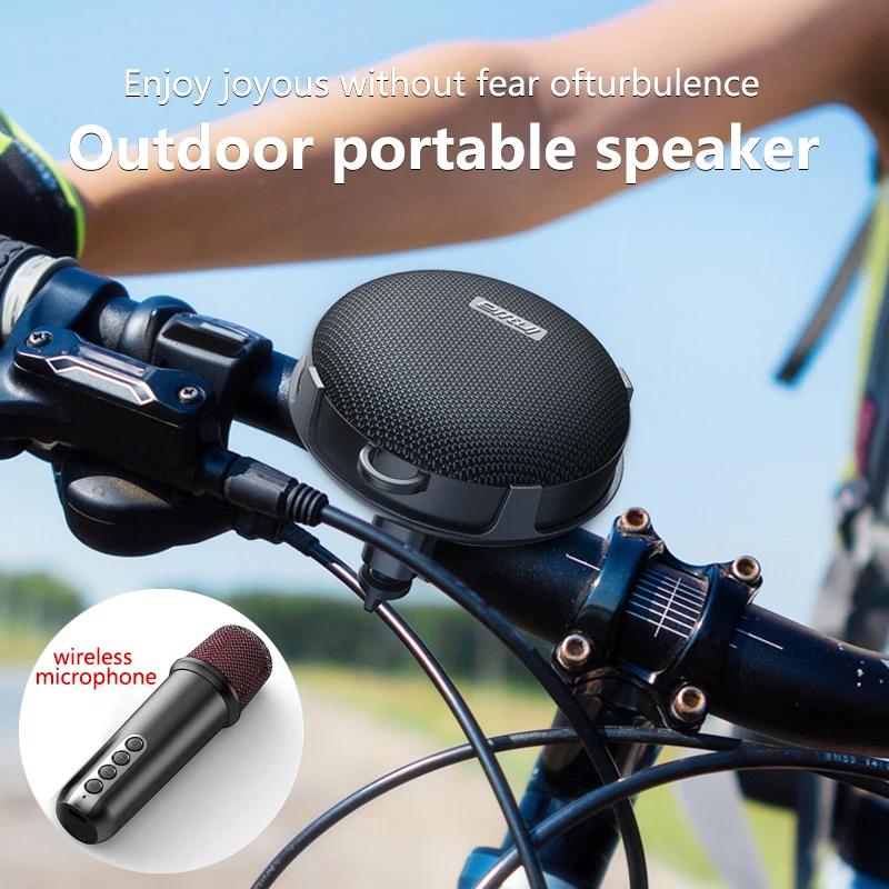 MZ-500K Portable Bluetooth Speaker Wireless Karaoke Mini Column IP67 Waterproof Outdoor Subwoofer Built-in Mic Hands-free Call