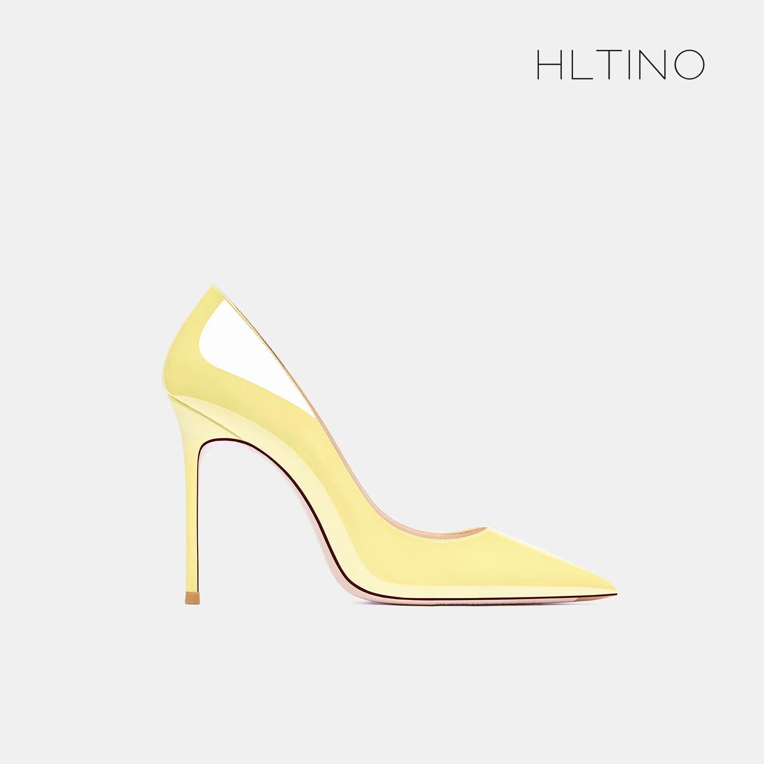 

Women Red Bottom Shoes Light Yellow High Heel Pumps Genuine Leather Summer Autumn Shoes Pointed Toe Fashion Bright Single Shoe