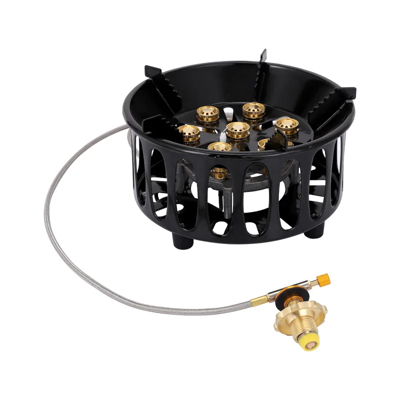 

21000W 7-Core Camping Stove High-Power Strong Fire Portable Tourist Gas Burner Windproof Electronic Ignition Camping Equipment