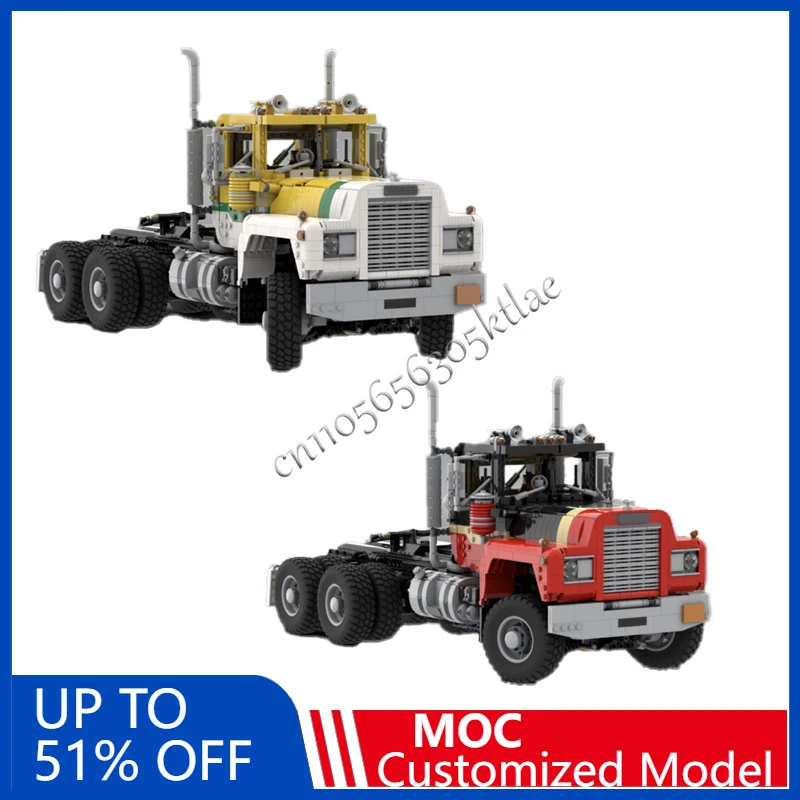 

MOC Customize R700 RC 6x6 1:13 White And Red Transforming Transport Truck Technology Creative Building Block Model Assembly Gift