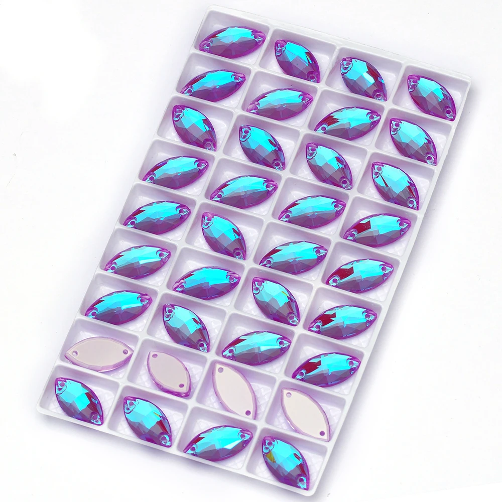 PUBRILEX Elektrisches Violett DeLite Diamantglas Aufnähbare Strasssteine Flache Rückseite Dekorative Kristalle DIY Nähhandwerk Strass Edelsteine – Detail 3