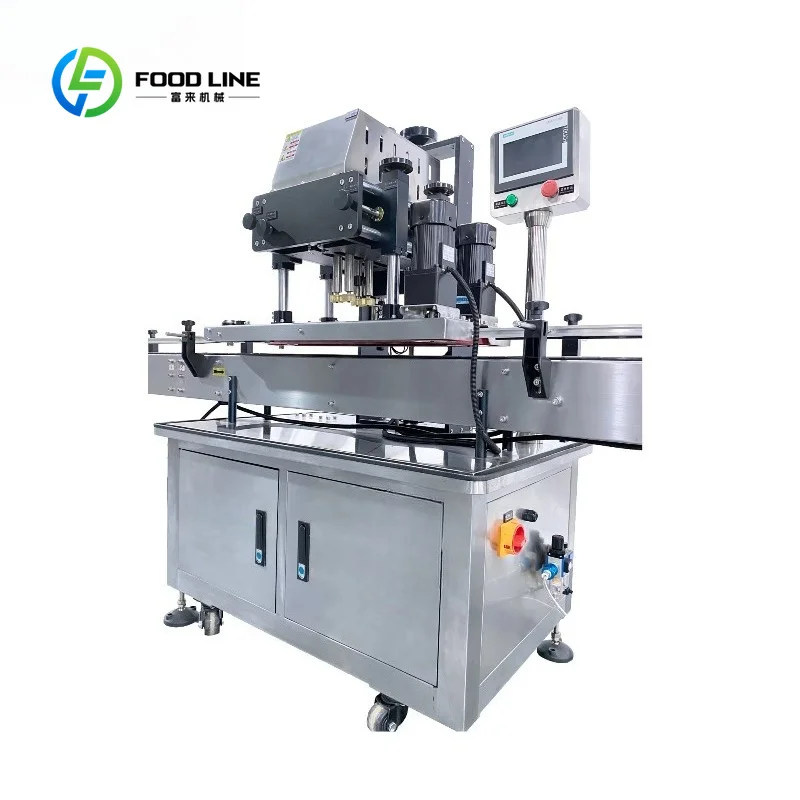 High Speed Fully Automatic Capping Machine, Premium Model for Flat & Round Bottles, Precise Screw Sealing & Wide Compatibility
