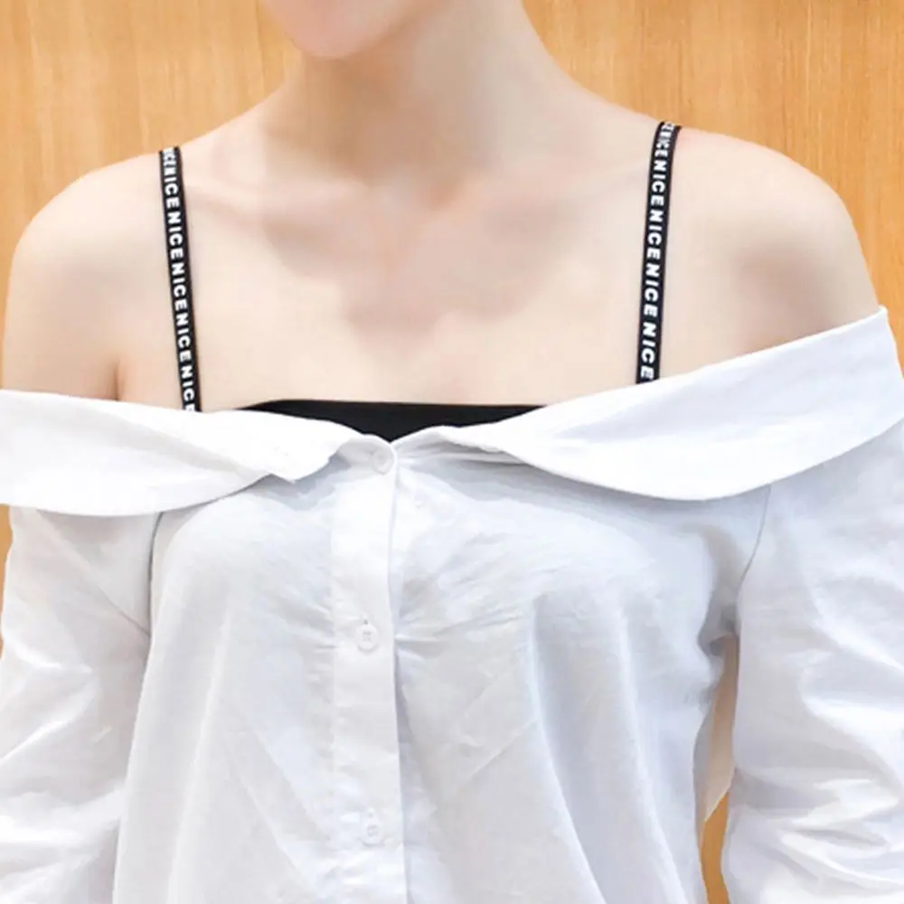 

Non-slip Girls Polyester Sports Nice With Slide Hook Bra Accessories Women Bra Belt Letter Shoulder Strap Brassiere Straps