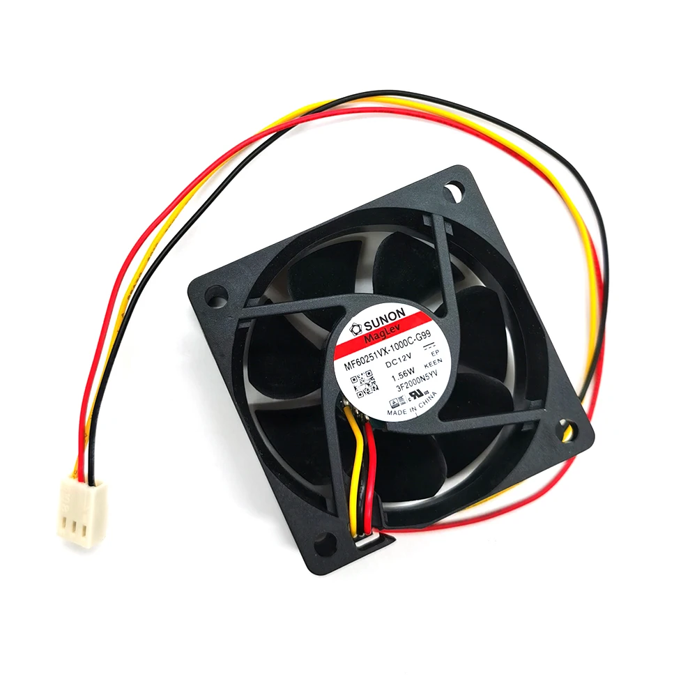 

For Sunon MF60251VX-1000C-G99 6025 6CM COOLING FAN 60X60X25MM DC12V 1.56W 3Wires 3Pin