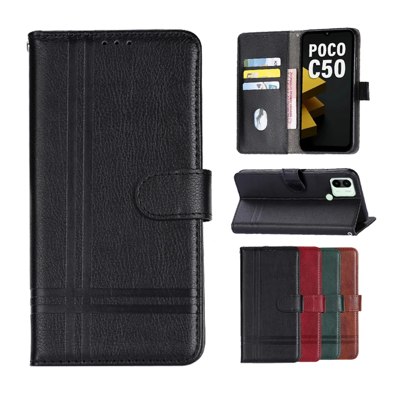 

Leather Case For Xiaomi Poco C50 6.52" MZB0D3BIN, MZB0D3DIN, MZB0CT6IN, MZB0CT7IN чехол Flip Leather Wallet Cover