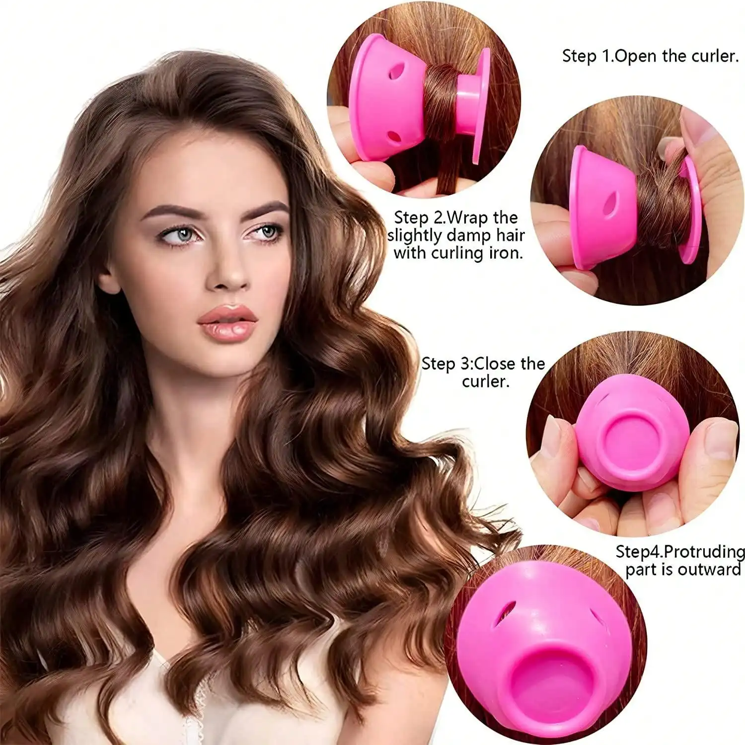 12 Pcs Hair Rollers Set Large & Small Sizes DIY Hair Styling Tools Perfect Valentine's Mother's Day & Christmas Gift
