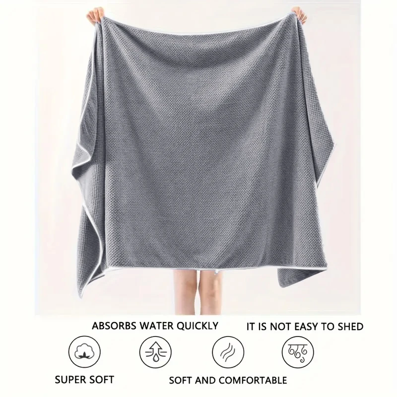 1pc XXL Bath Sheet 90x180cm, Ultra-Soft Thick Fluffy Microfiber Oversized Towel, Highly Absorbent Quick-Dry for Family Hotel