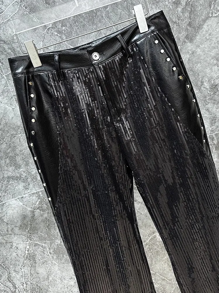 أوين ساك الرجال جرس قيعان السراويل البضائع Sweatpants عارضة الخريف الصليب الأسود مصمم LuxurLong السراويل