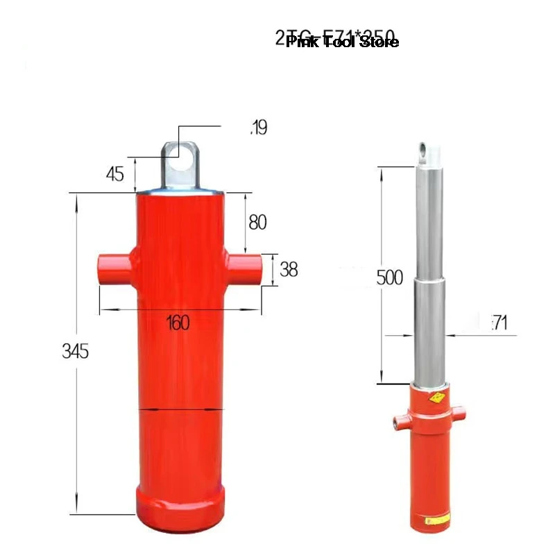 

1858 Useful 2TG-E71*500 Hydraulic Cylinder One-way Multi-section Sleeve Type Hydraulic Tool Vehicle Retractable T 922