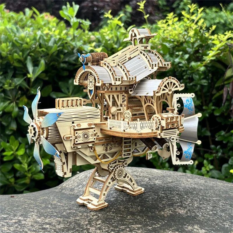 Spaceship Steampunk Mechanical Puzzle Craft Kit, Three-Dimensional Puzzle DIY Assembly