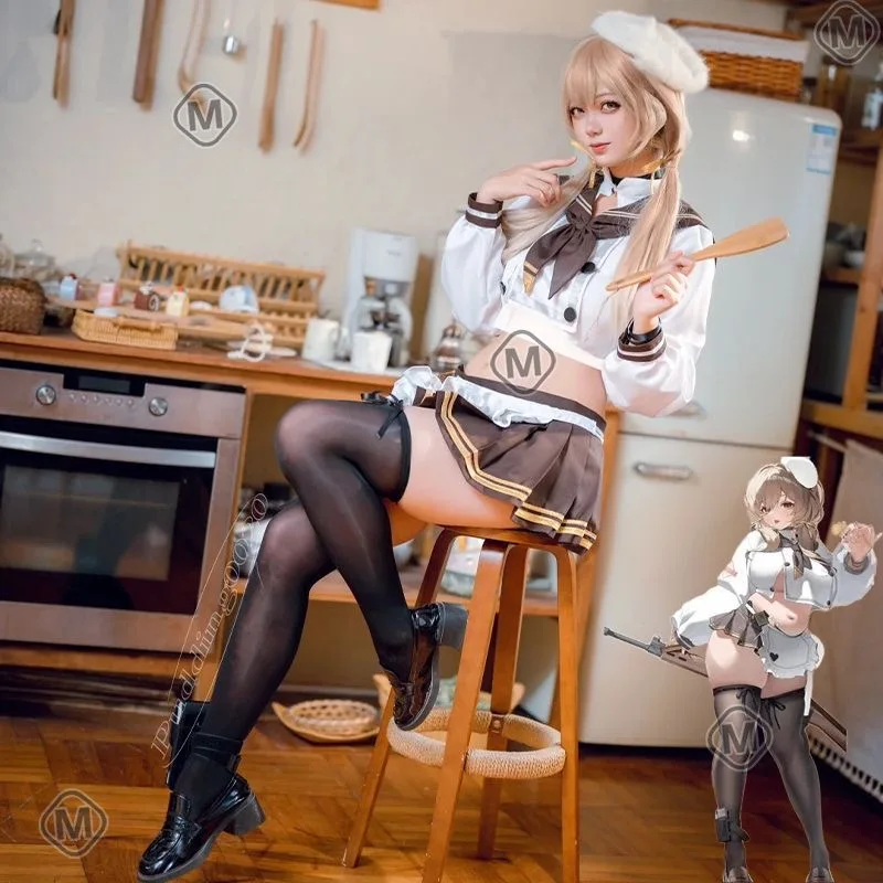 

NIKKE：The Goddess of Victory Bready Cosplay Costume Sweet JK Top Apron Tie Socks Wig Set Halloween Party Women's New Uniform