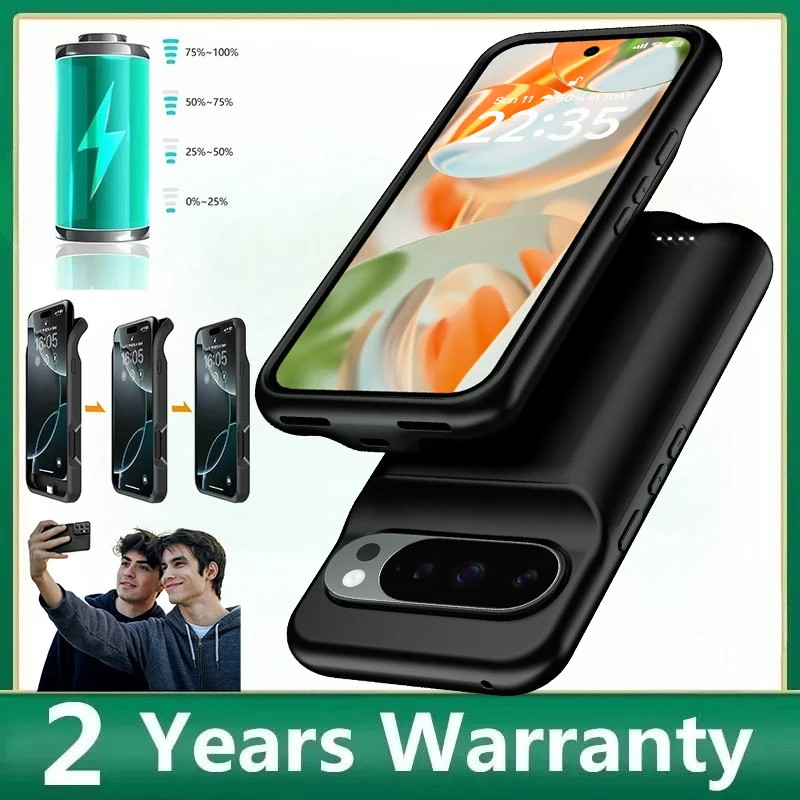 

Мягкий силиконовый чехол-аккумулятор 10000 мАч для Google Pixel Series 9 10 Pro XL 9A: зарядное устройство и защитный чехол для телефона