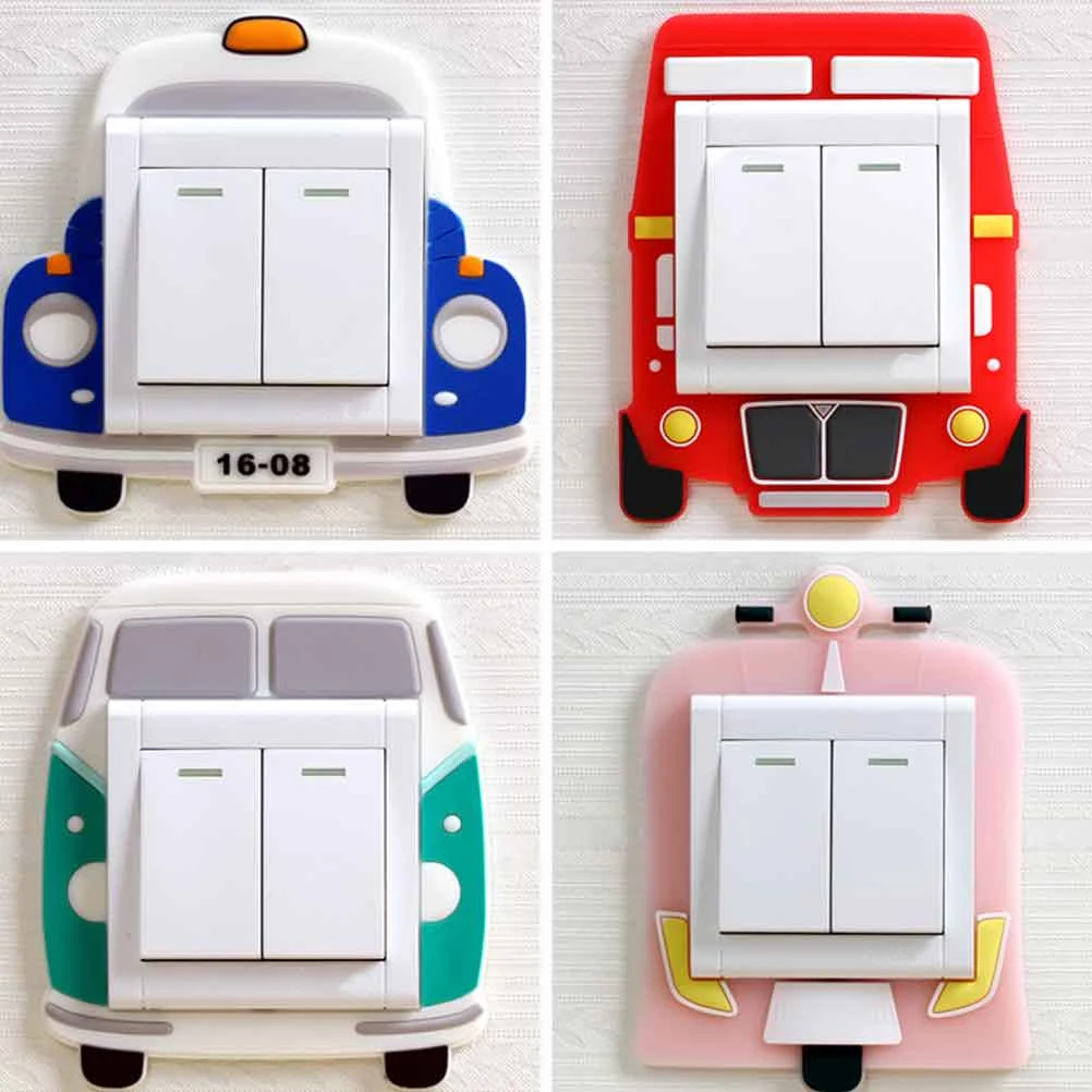 

4 Pcs Luminous Switch Stickers Playroom Wall Decor Outlet Decorative Protective Cover Removable Decals Panel
