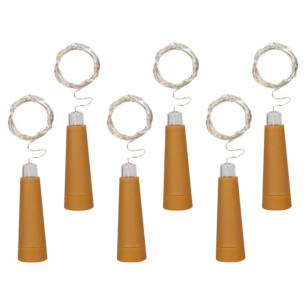 6 قطعة سلسلة ضوء زجاجة النبيذ قابلة لإعادة الاستخدام البلاستيك LED مصباح لحفلة احتفالية غرفة نوم حديقة الديكور سلسلة مصابيح الحفلات