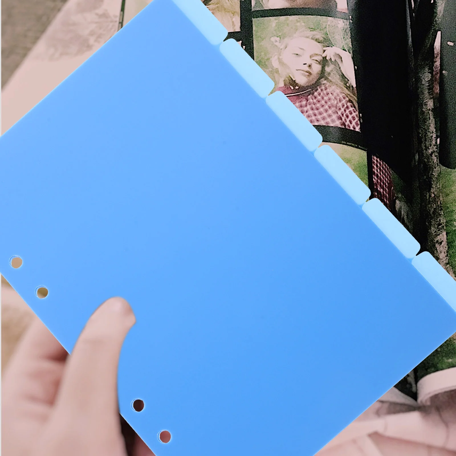 Séparateur de Page bleu de remplacement, 6 pièces, onglets colorés, marqueurs à feuilles mobiles pour carnet de notes, classeur en Pp avec Clips