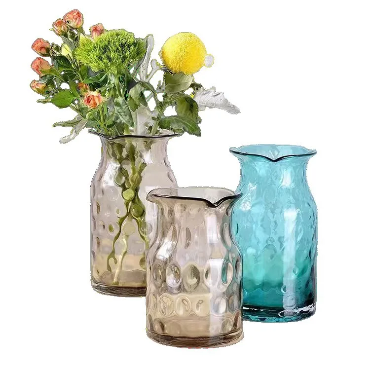 

Creative Nordic light luxury art freezing point modeling glass vase niche high-end transparent water flower arrangement