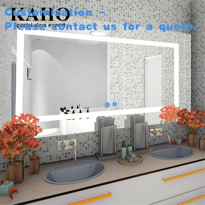 

custom.KAHO Cheap 36x48 Wall Decorative Barber Shop Mirror With Led Lights