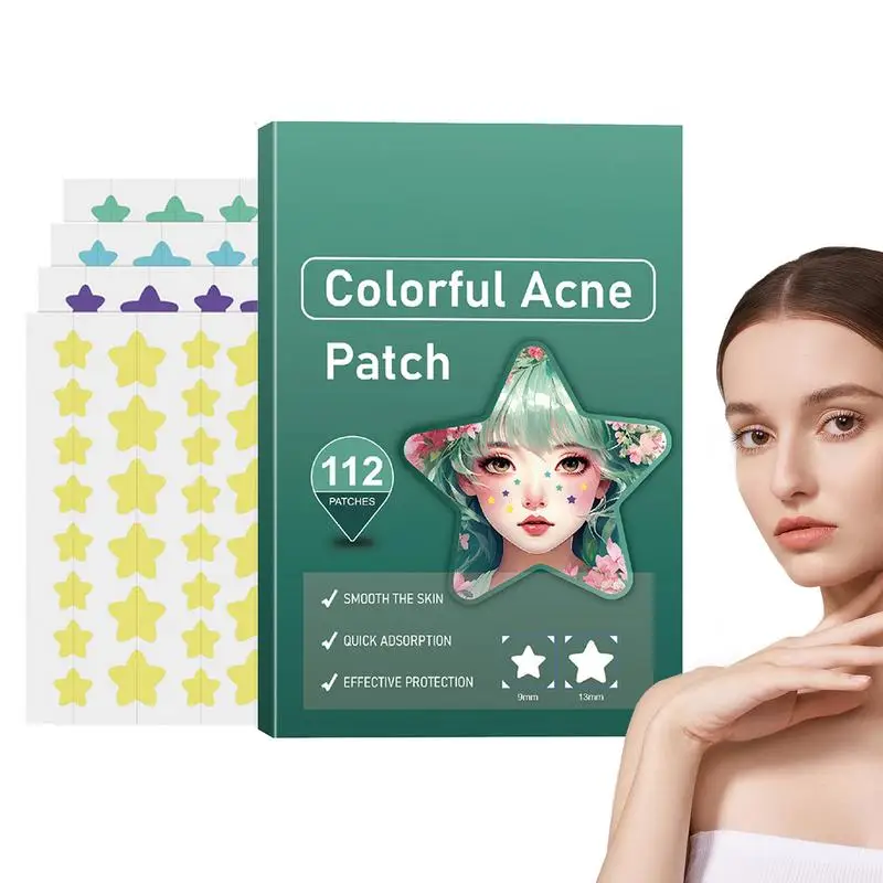 112pcs Star Pimple Patch Acne Treatments Sticker Invisible Acne Cover Pimple Patch Removal Skin Bump Patches with tea tree oil,