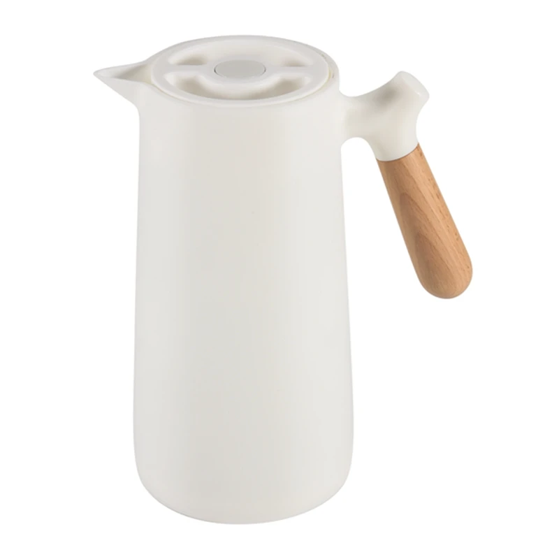 

2025 New 1L Glass Liner Vacuum Flask Hot Water Jug Home Office Insulation Leakproof Hot Water Pot For Coffee Tea Thermal