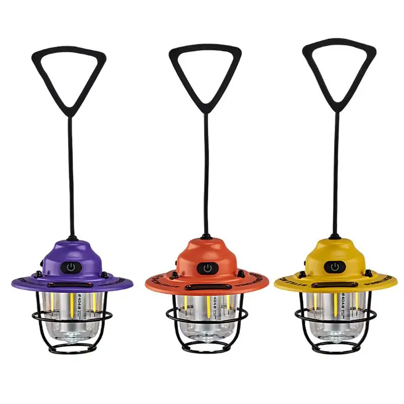 Mini Camping Lamp Retro Hanging Lamp Portable Dimming Tent Light Small Lanterns Battery Powered LED Outdoor Light Lantern