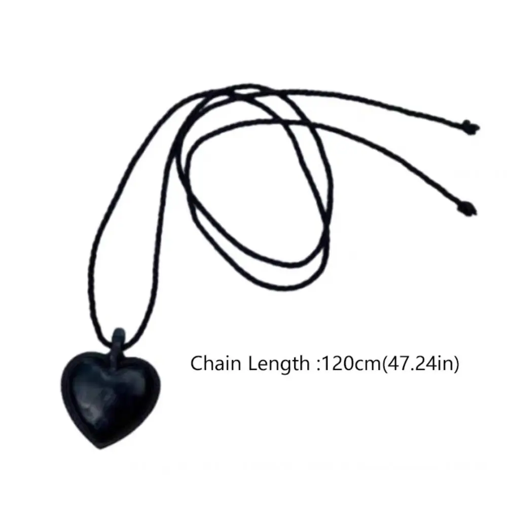 Cute Korean Style PU Love Pendant Necklace Charms Handmade Rope Chain Necklace Jewelry Accessories Minority Design Female