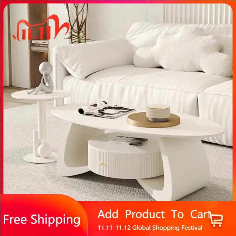 

Korean Living Room Side Table Compact Modern Luxury Bedroom Coffee Tables Mobile Wood Nordic Mesas Bajas Postmodern Furniture