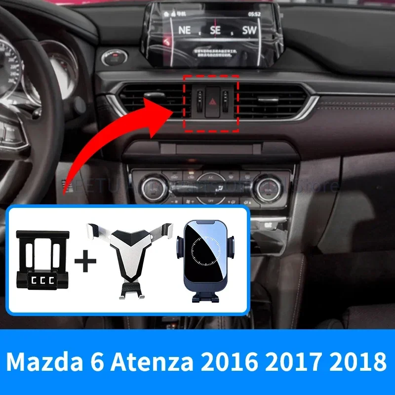 Держатель для телефона для Mazda 6 Atenza 2016 2017 2018, крепление для вентиляционного отверстия, поддержка мобильного телефона, GPS-подставка, кронштейн, автомобильные аксессуары