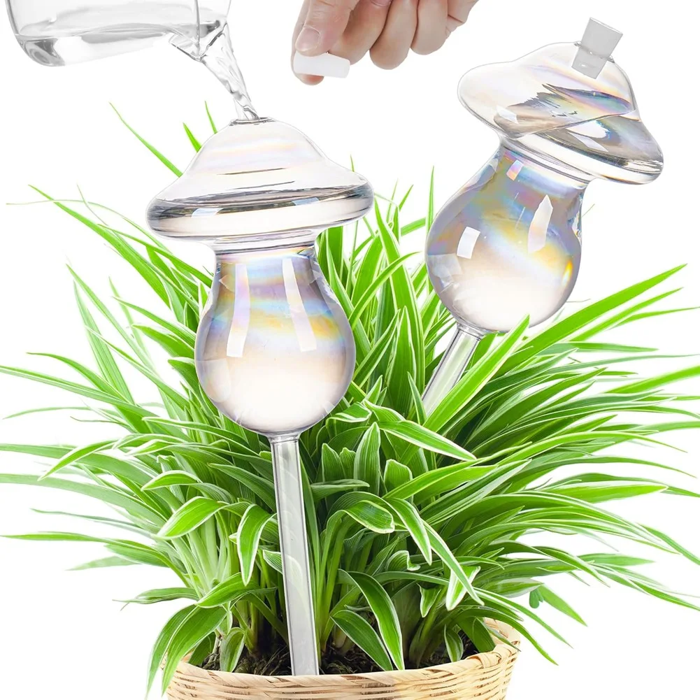 A95G Plant Watering Globes-2pcs Self Watering Planter Insert,Plant Watering Devices,Glass Watering Bulbs for Indoor Plants